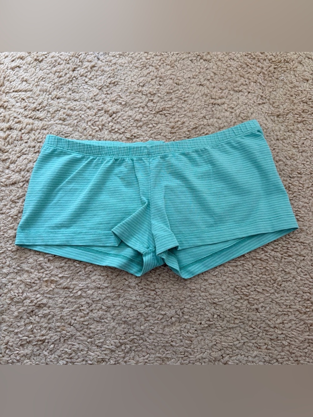 Brandy Melville seafoam teal striped boxer shorts